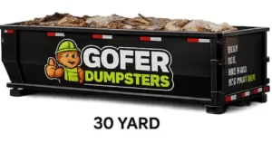 This is the 30-yard Gofer dumpster for medium remodels and larger cleanouts