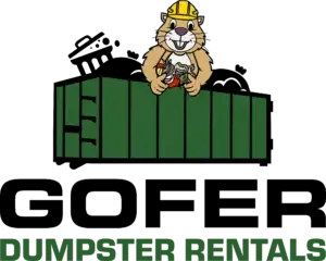 Gofer Dumpster Rentals logo represents the company brand.