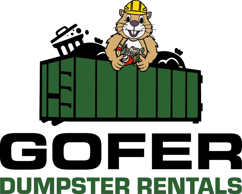 Gofer Dumpster Rentals logo represents the company brand.